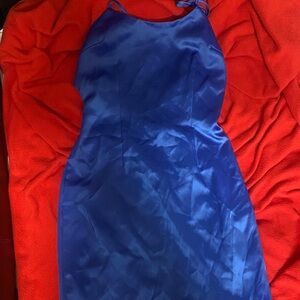 superdown Blue Satin Dress